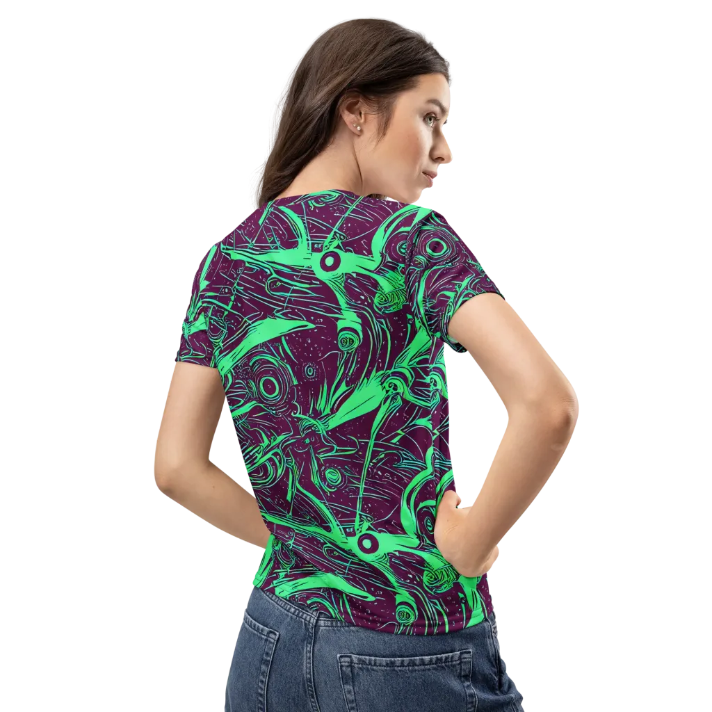 Acid Current on Women's Crew Neck T-Shirt — Back