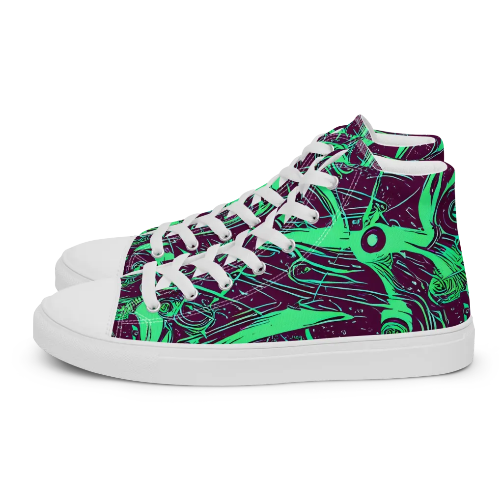 Acid Current on Women's High Top Canvas Shoes — Left