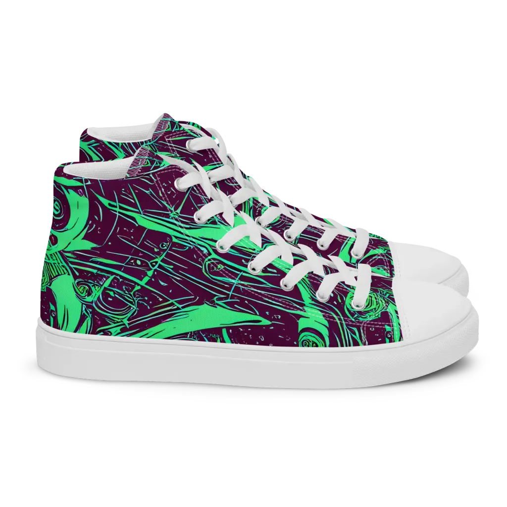 Acid Current on Women's High Top Canvas Shoes — Right