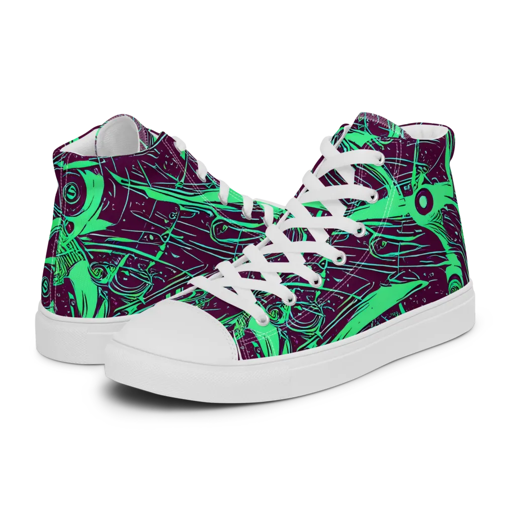 Acid Current on Women's High Top Canvas Shoes — Left