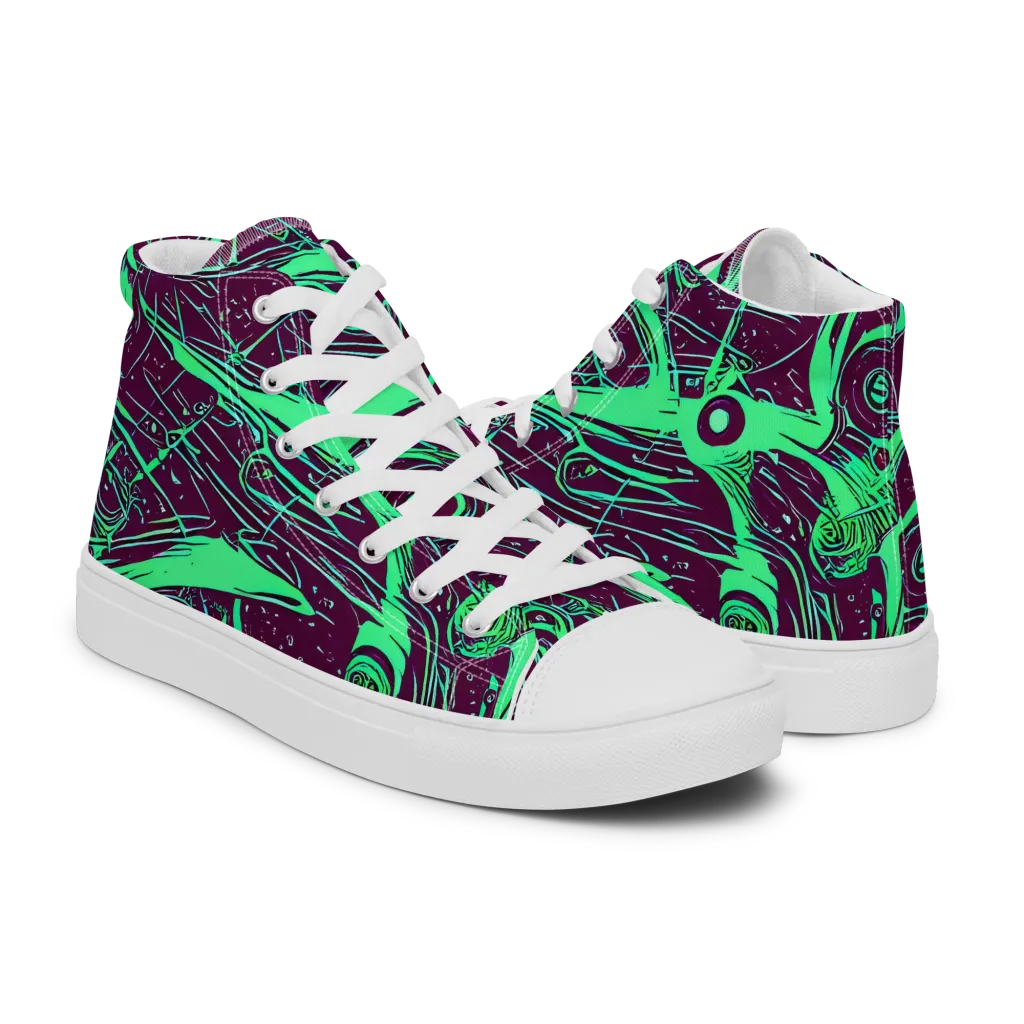 Acid Current on Women's High Top Canvas Shoes — Right