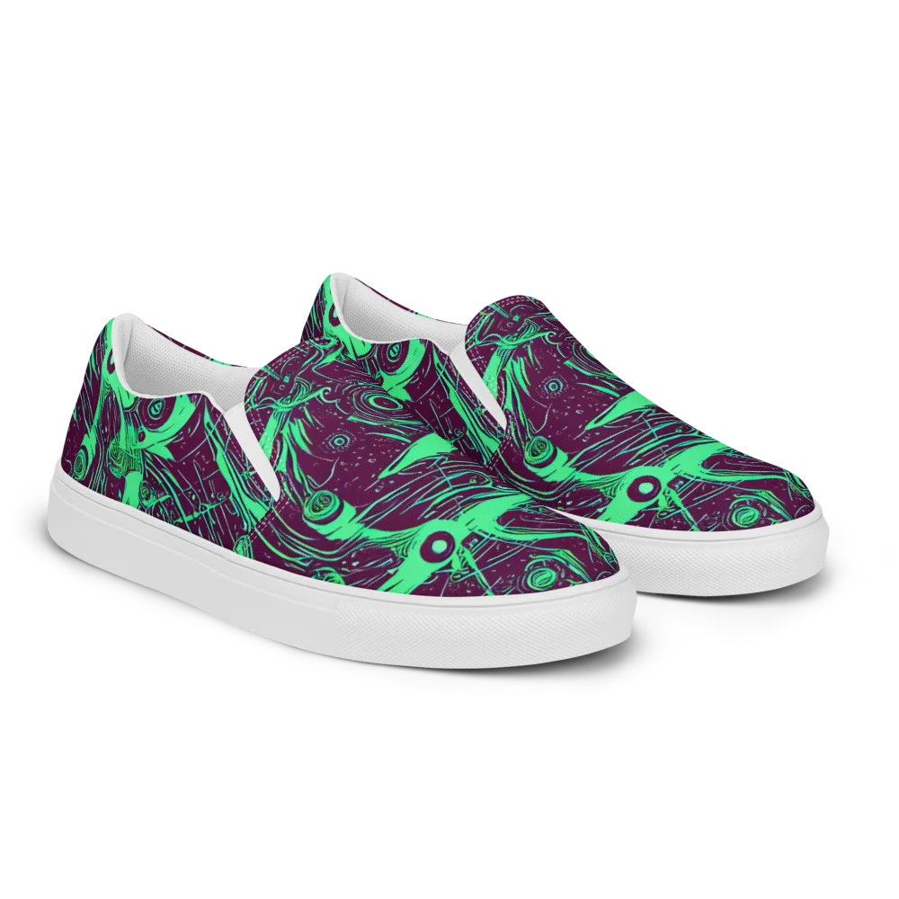Acid Current on Men's Slip-On Canvas Shoes — Right Front