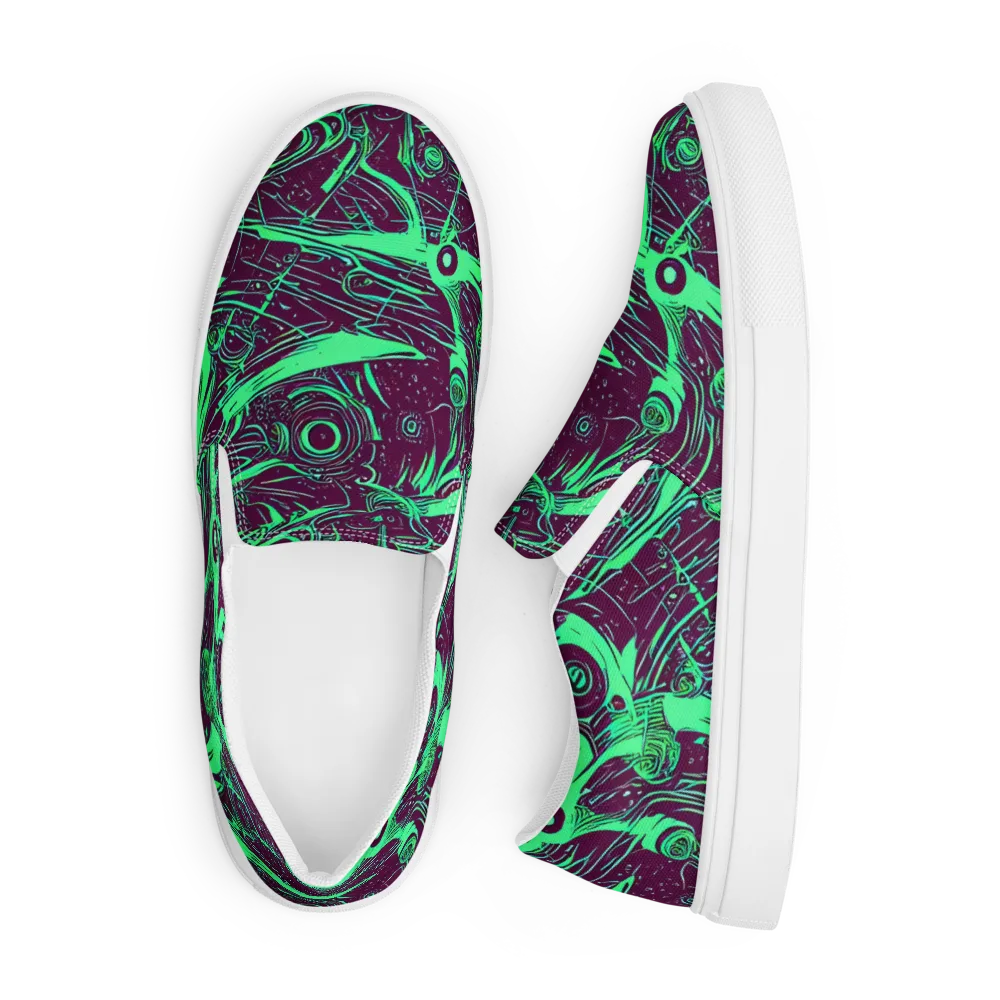Acid Current on Men's Slip-On Canvas Shoes — Front