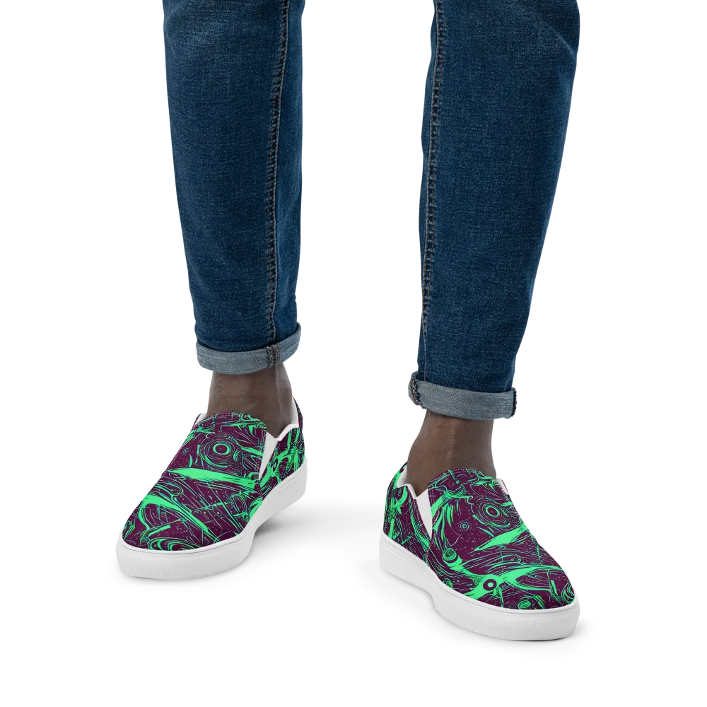 Acid Current on Men's Slip-On Canvas Shoes — Front