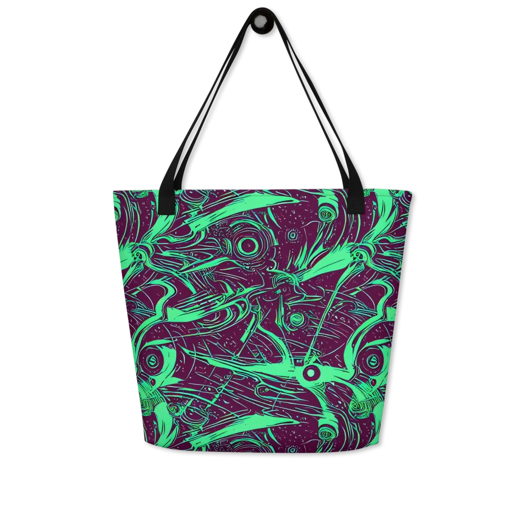 Acid Current on Large Tote Bag W/ Pocket — Front