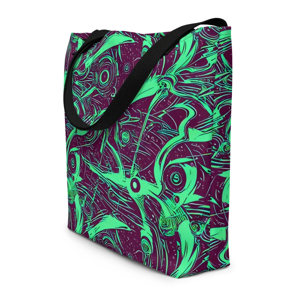 Acid Current on Large Tote Bag W/ Pocket — Front