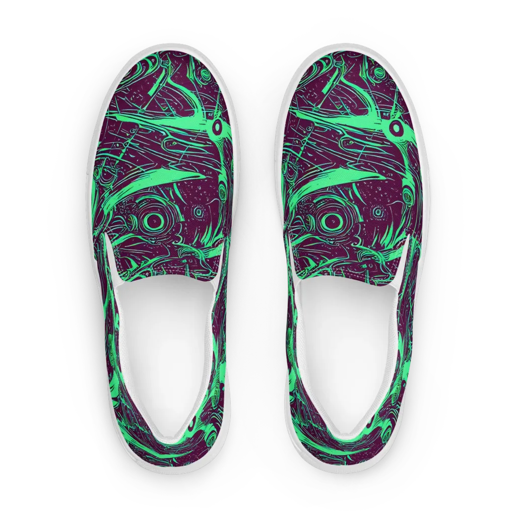 Acid Current on Women's Slip-On Canvas Shoes — Front