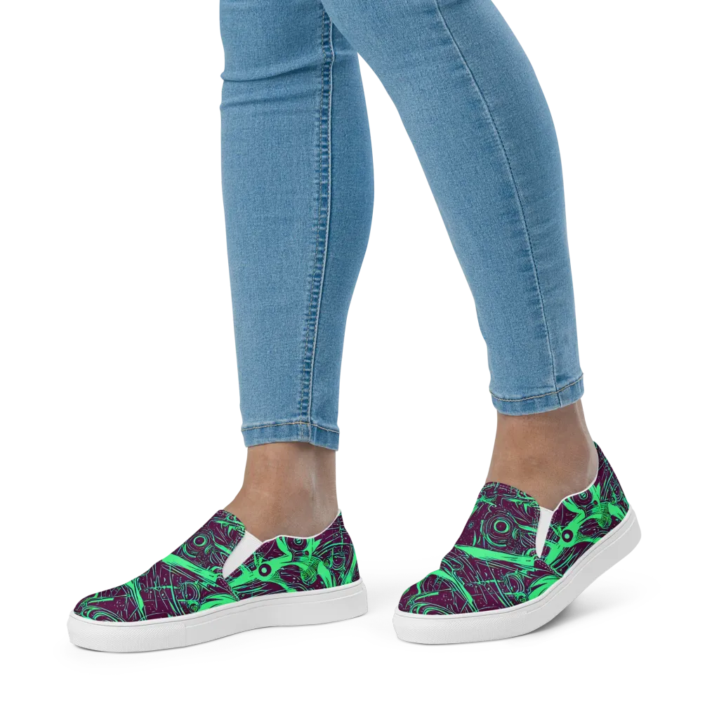 Acid Current on Women's Slip-On Canvas Shoes — Front
