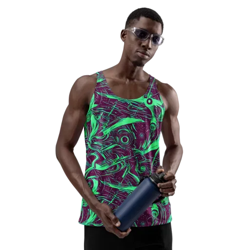 Acid Current on a Men's Tank Top
