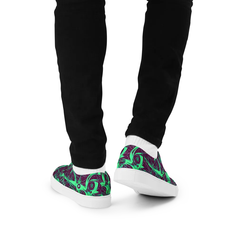Acid Current on Men's Lace-Up Canvas Shoes — Back