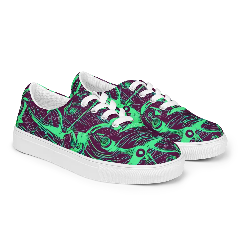 Acid Current on Men's Lace-Up Canvas Shoes — Right Front