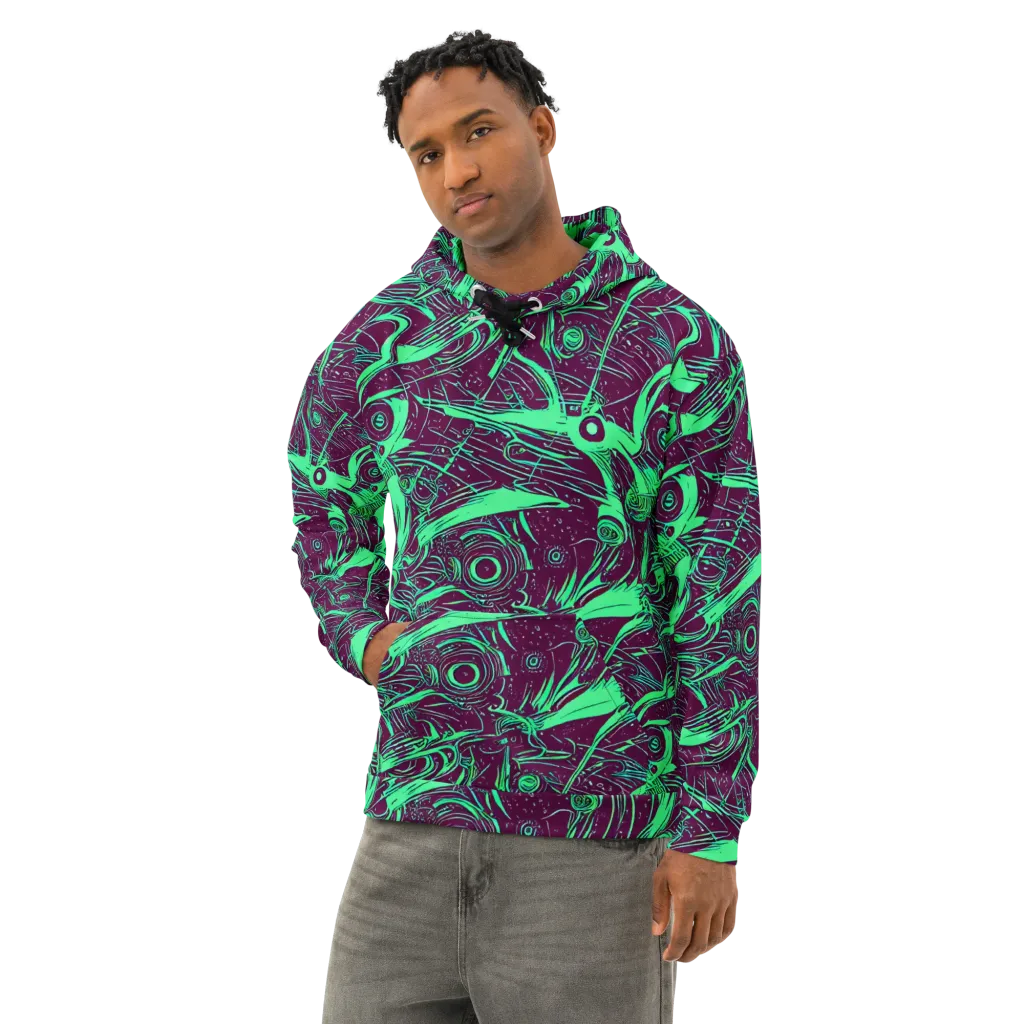 Acid Current on Cotton Hoodie — Left Front