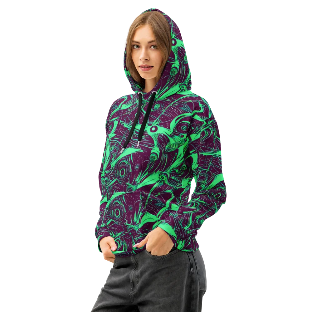 Acid Current on Cotton Hoodie — Left Front