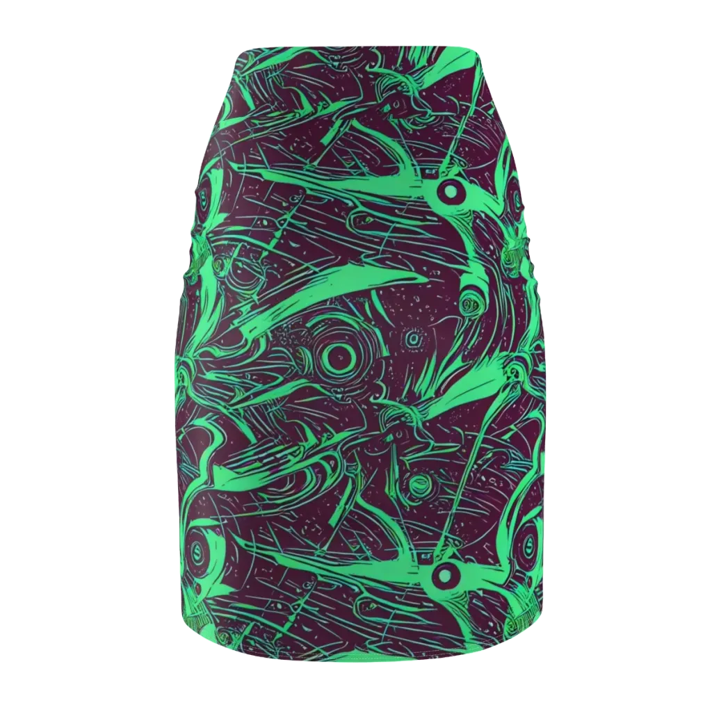 Acid Current on Pencil Skirt — Back