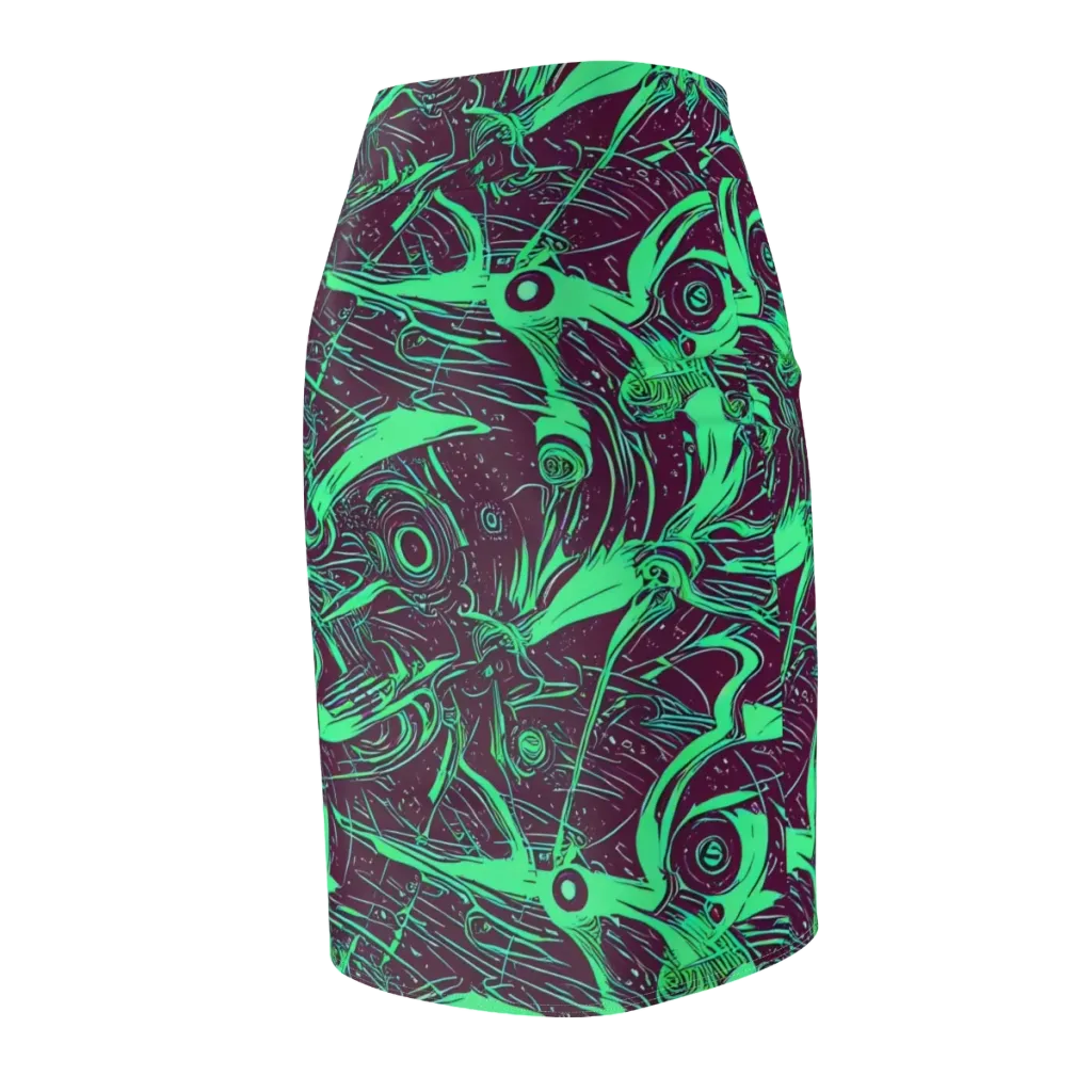 Acid Current on Pencil Skirt — Back Side