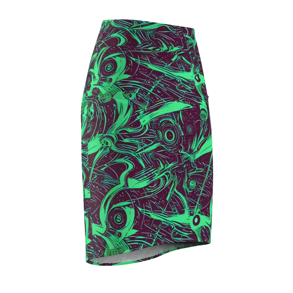 Acid Current on Pencil Skirt — Front Side