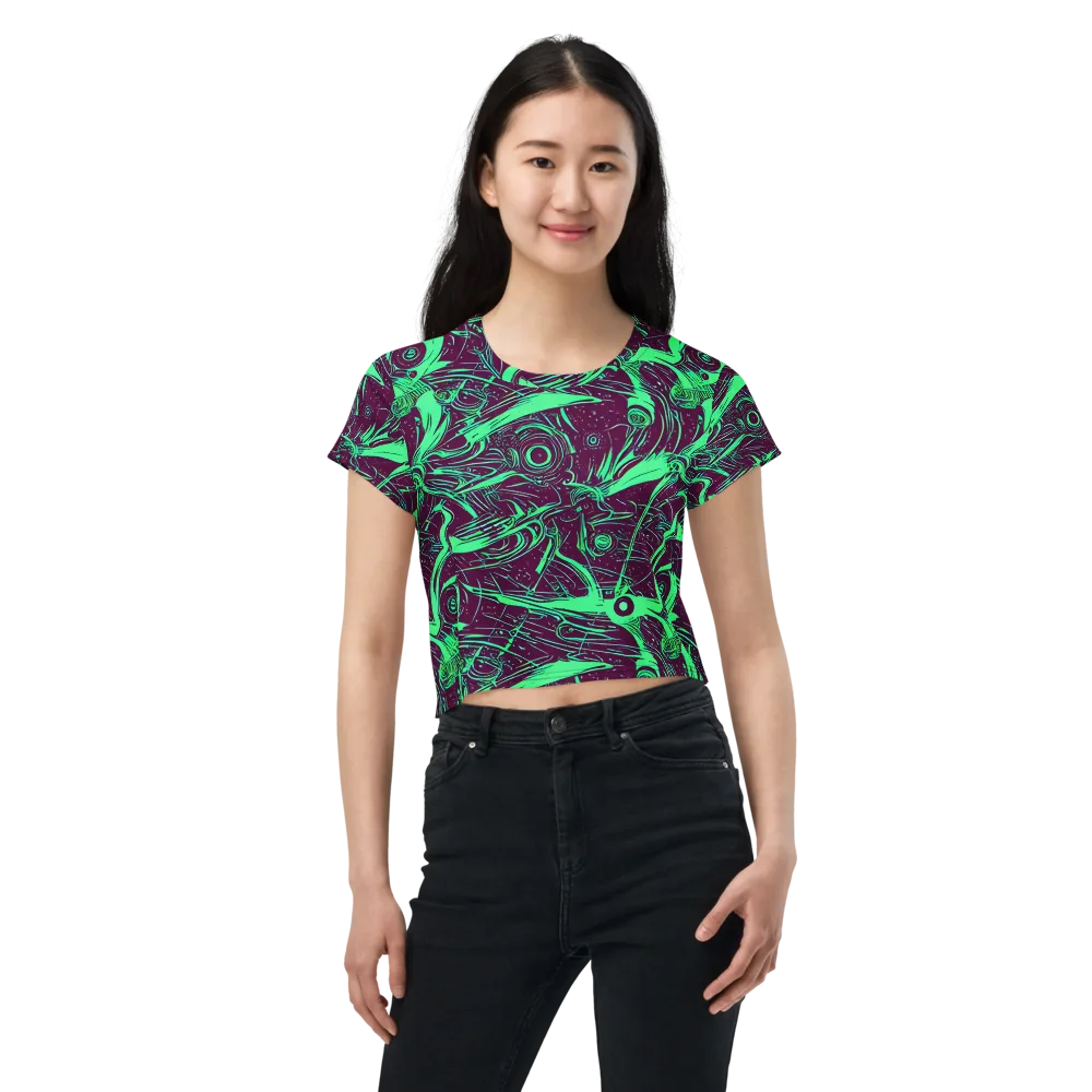Acid Current on Crop Tee — Front