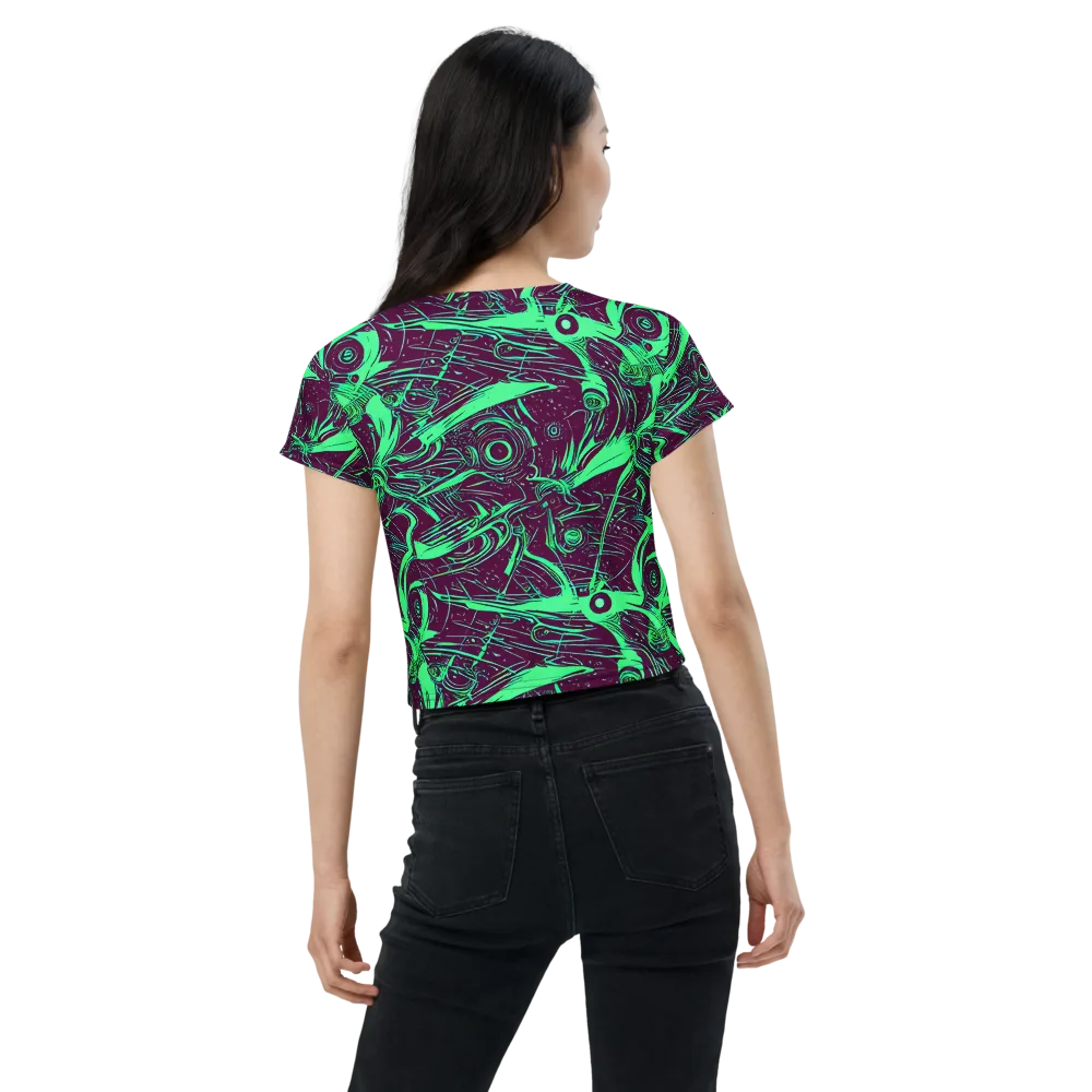 Acid Current on Crop Tee — Back