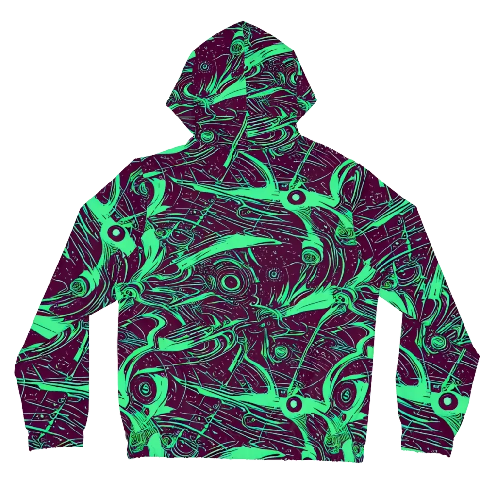 Acid Current on Women's Full-Zip Hoodie — Back