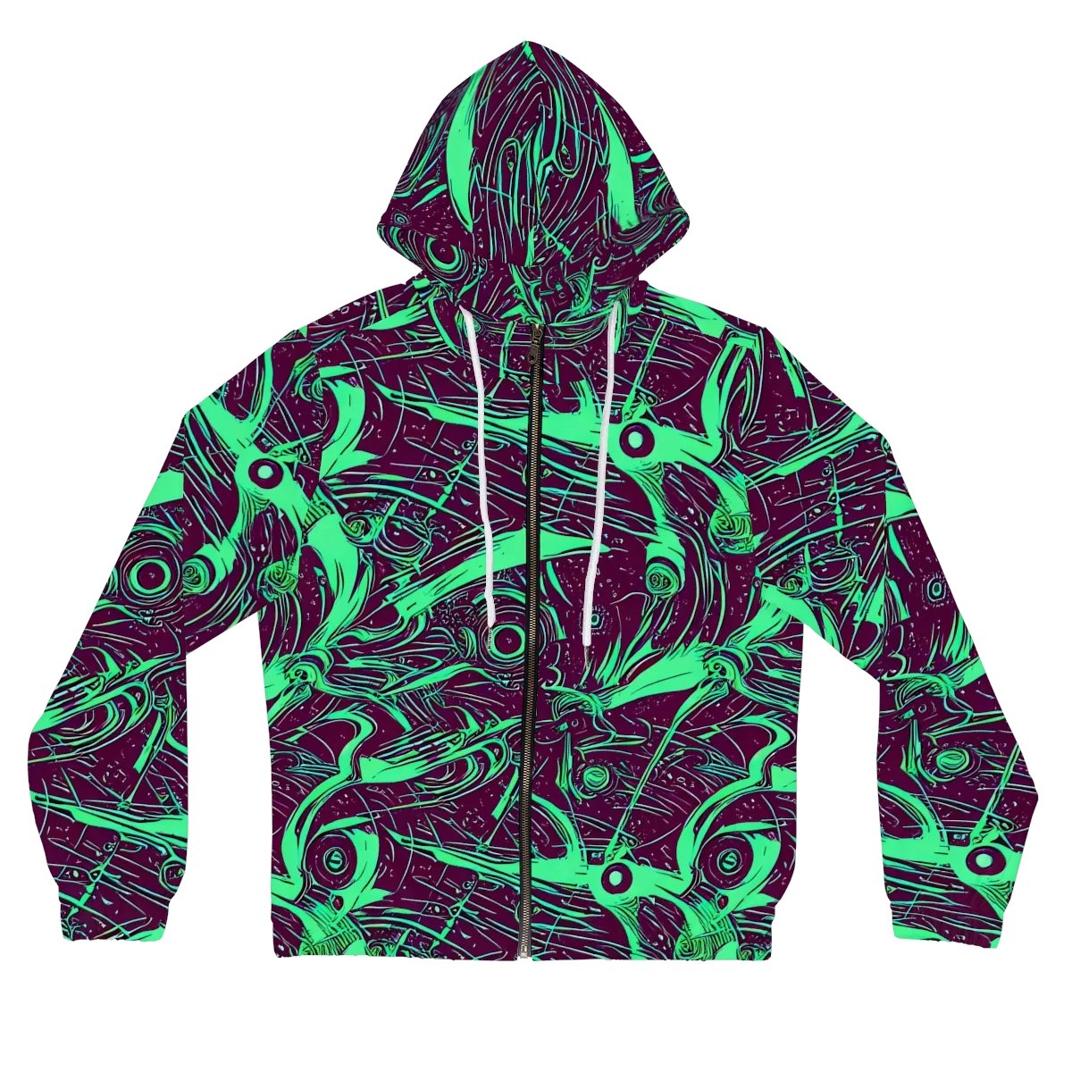 Acid Current on Women's Full-Zip Hoodie — Front