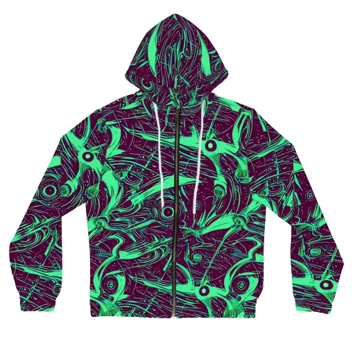 Acid Current on a Women's Full-Zip Hoodie