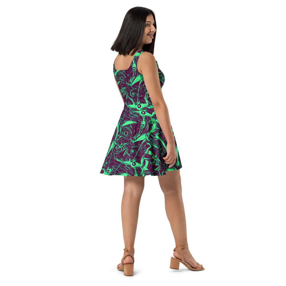 Acid Current on Skater Dress — Right
