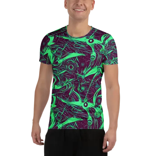 Acid Current on a Men's Athletic T-Shirt