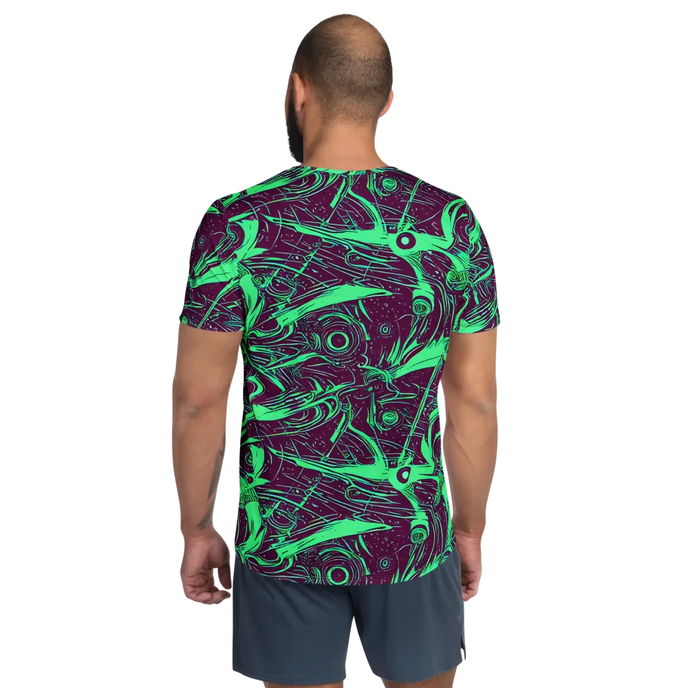 Acid Current on Men's Athletic T-Shirt — Back