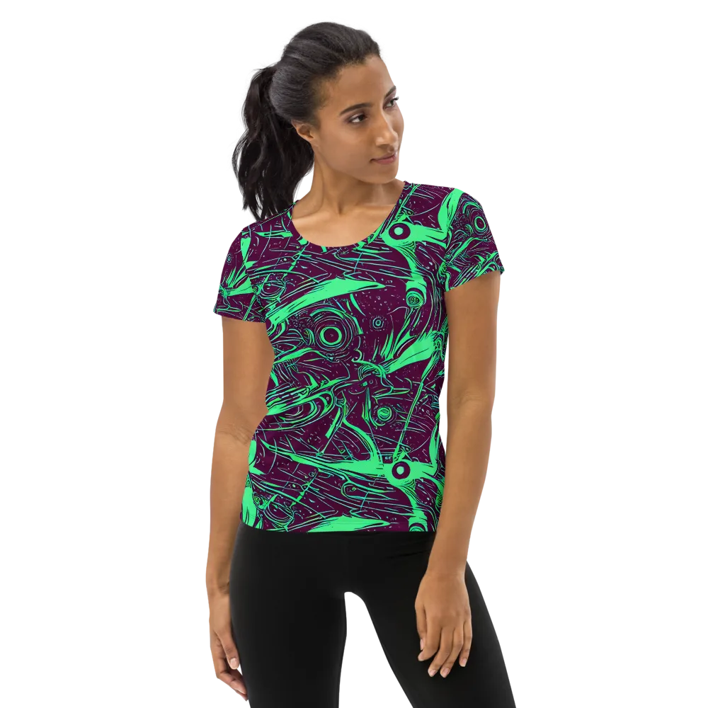 Acid Current on Women's Athletic T-Shirt — Front