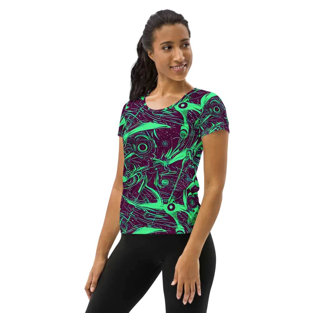 Acid Current on Women's Athletic T-Shirt — Left