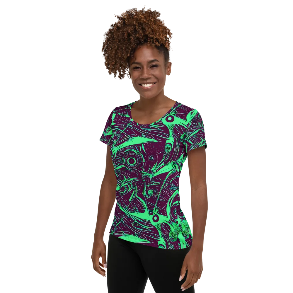 Acid Current on Women's Athletic T-Shirt — Left