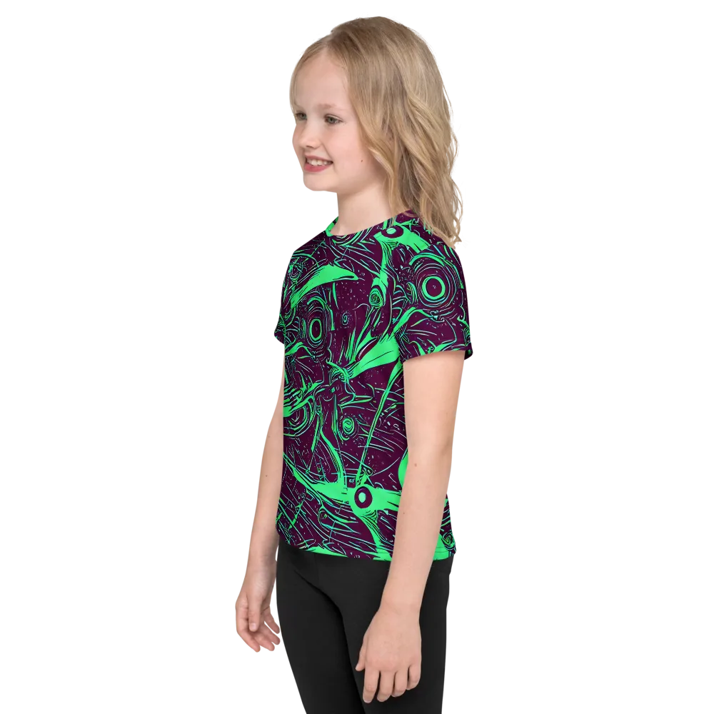 Acid Current on Kids Crew Neck T-Shirt — Left