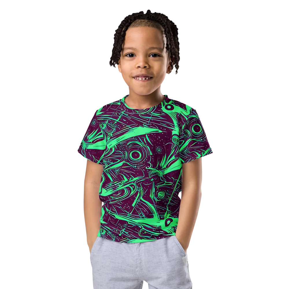 Acid Current on Kids Crew Neck T-Shirt — Front