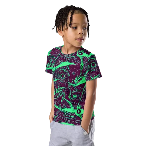 Acid Current on a Kids Crew Neck T-Shirt