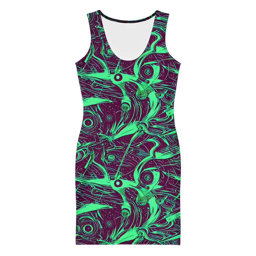 Acid Current on Bodycon Dress — Front