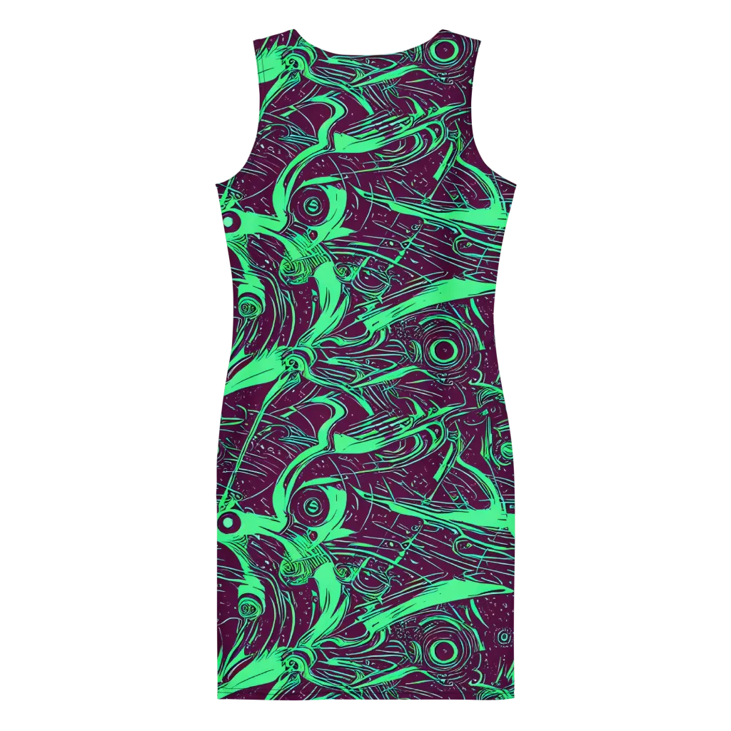 Acid Current on Bodycon Dress — Back