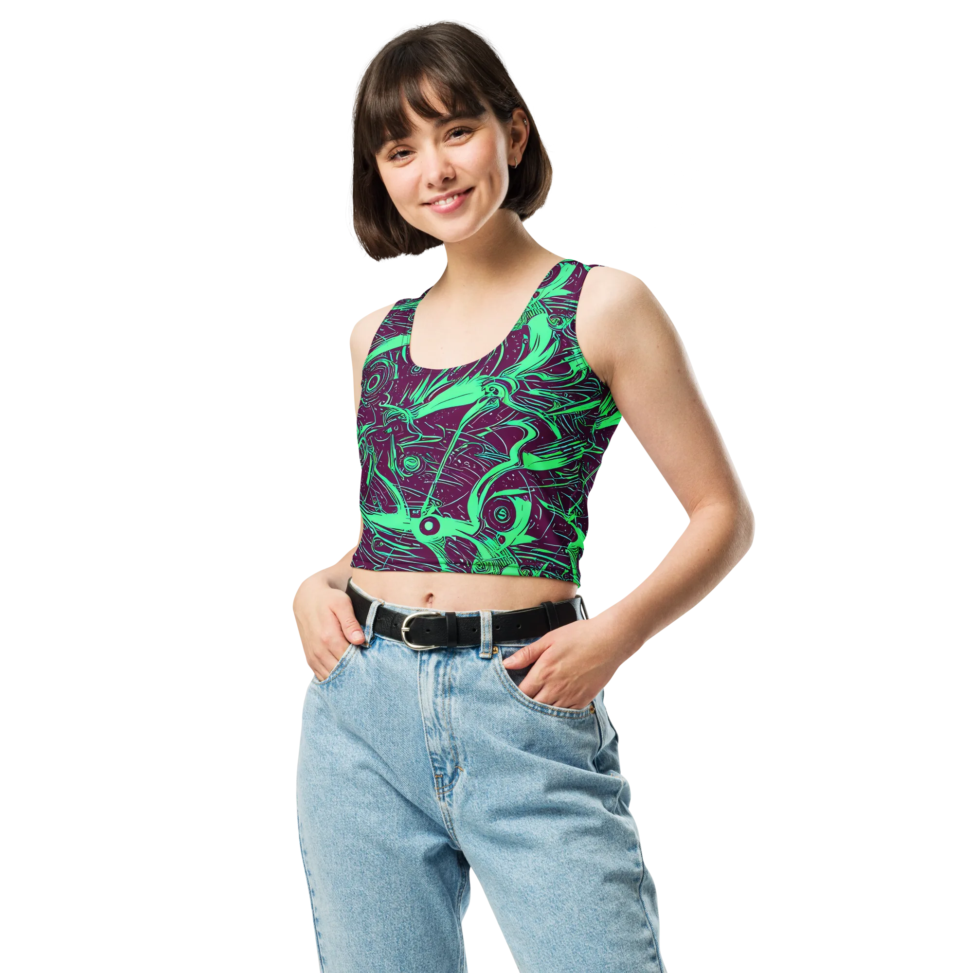 Acid Current on Crop Top — Front