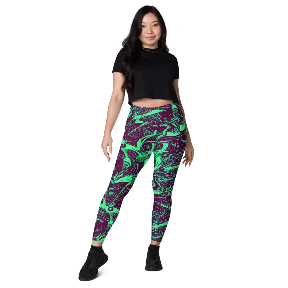 Acid Current on Leggings with Pockets — Front
