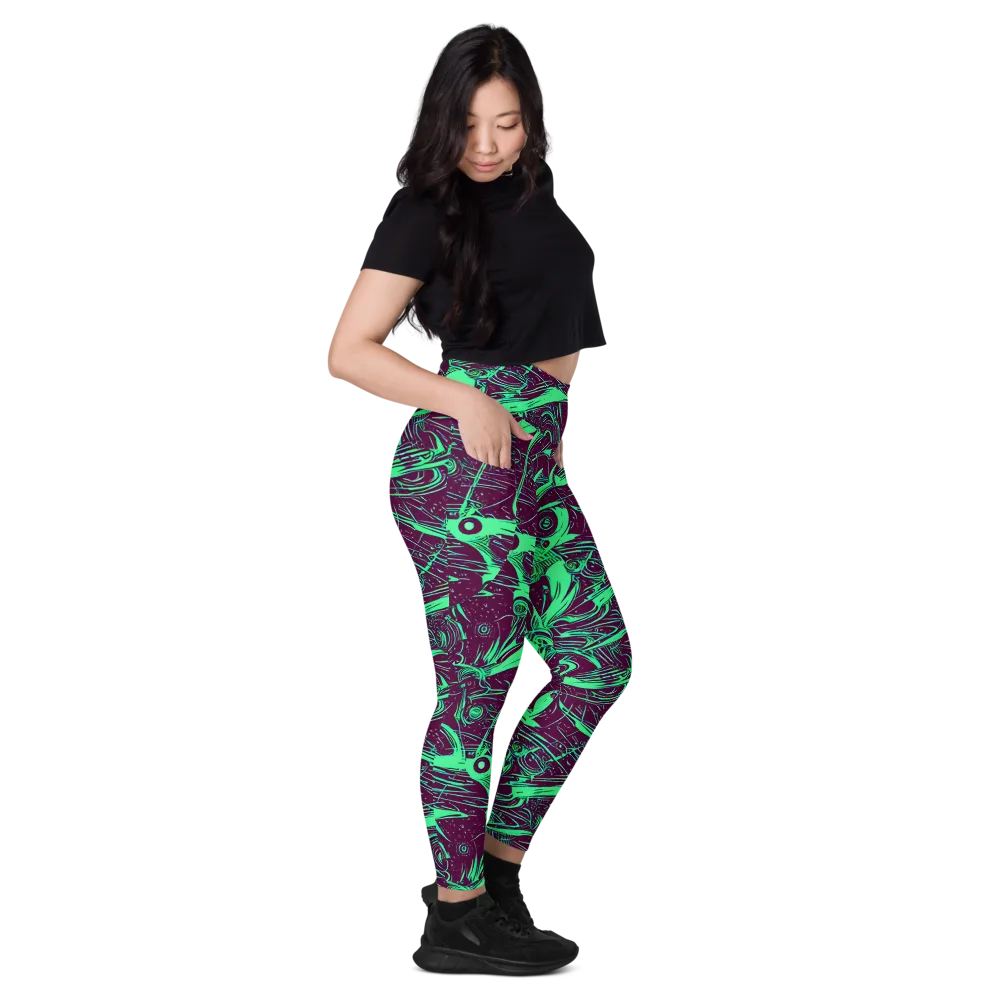 Acid Current on Leggings with Pockets — Right