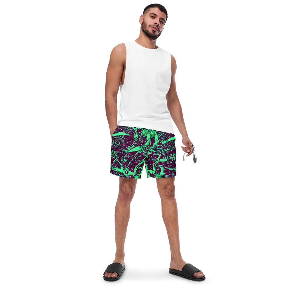 Acid Current on Swim Trunks — Front