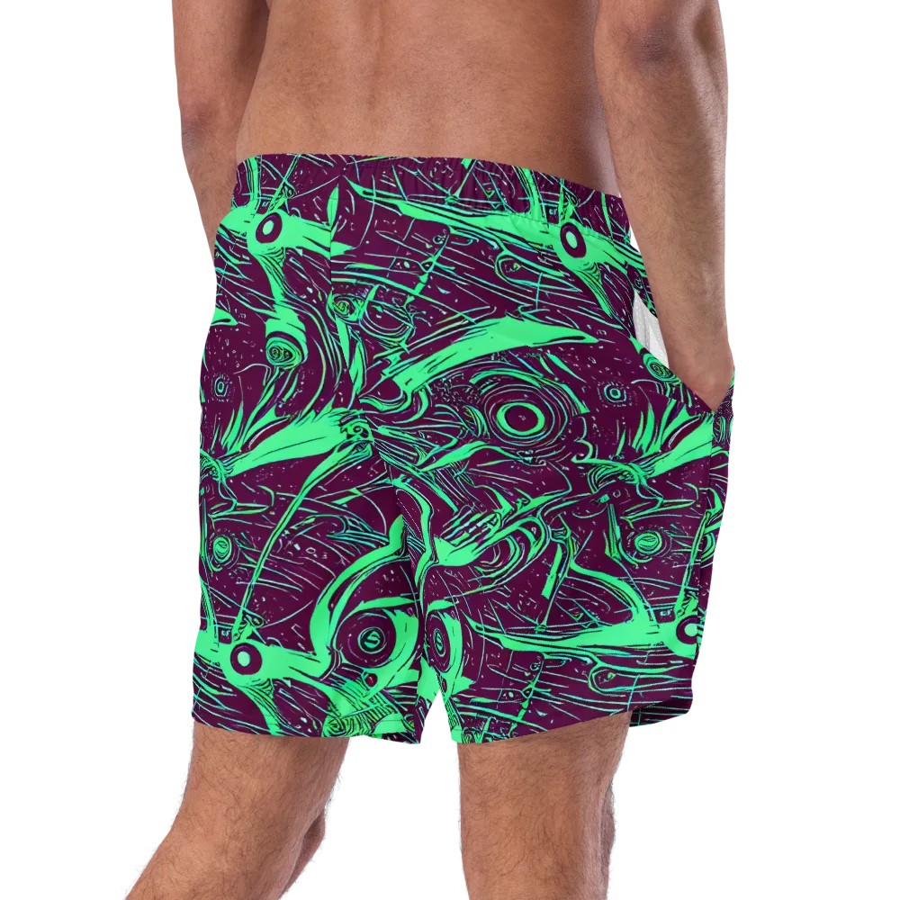 Acid Current on Swim Trunks — Right Back