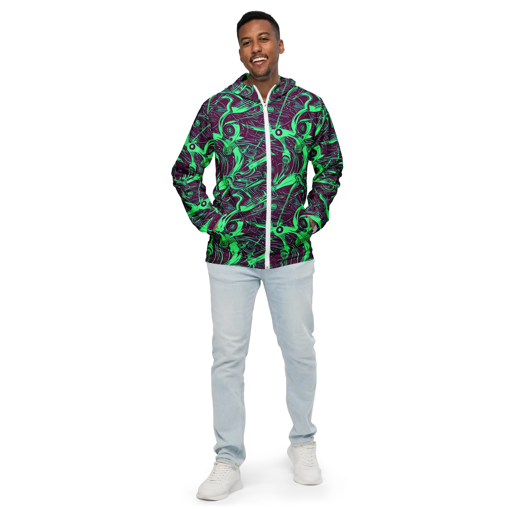 Acid Current on Men's Windbreaker — Front