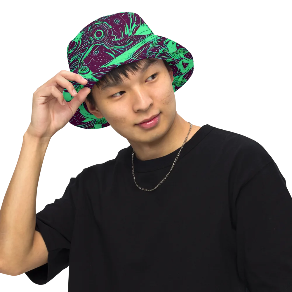 Acid Current on Reversible Bucket Hat — Front Inside