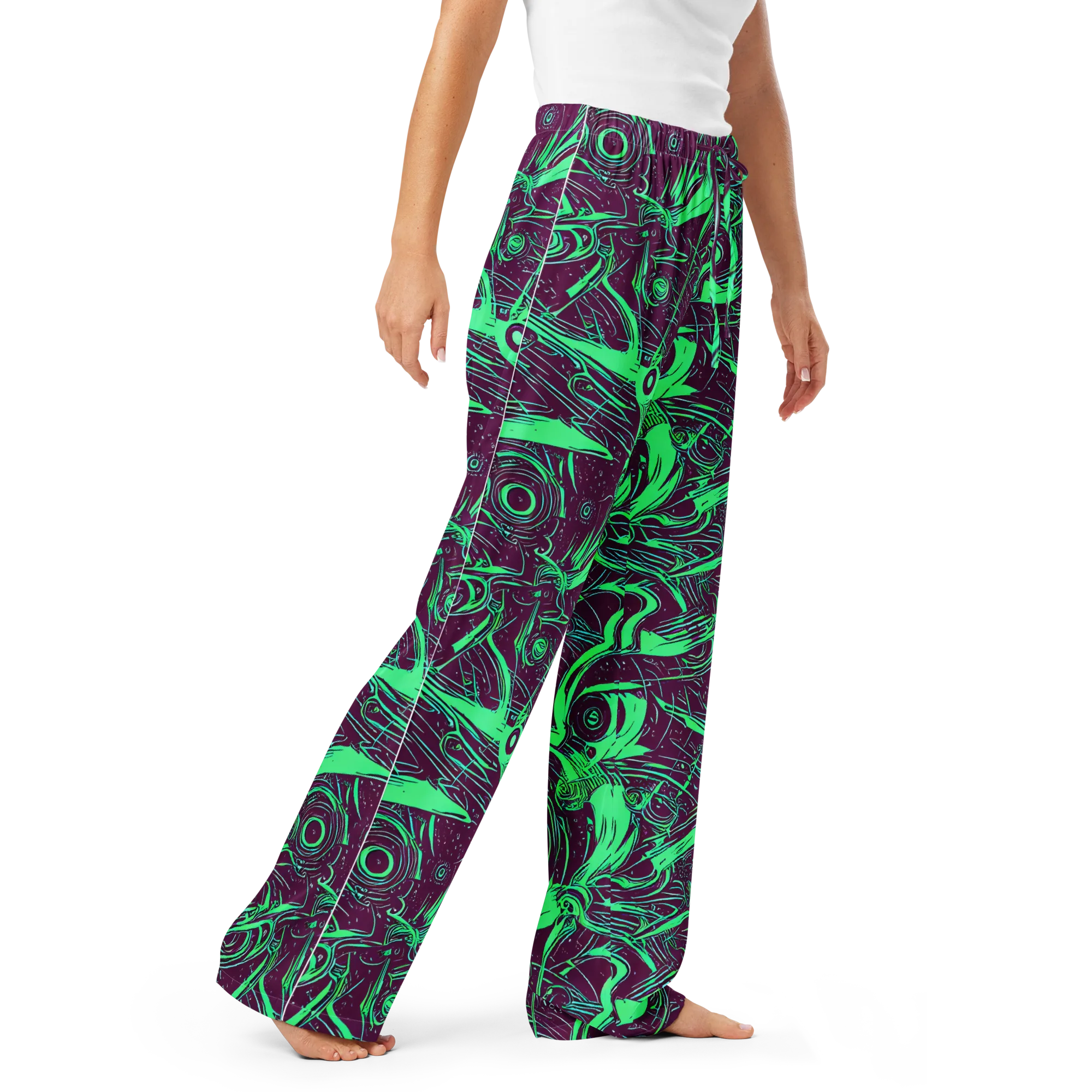 Acid Current on Women's Pajama Pants — Right Front