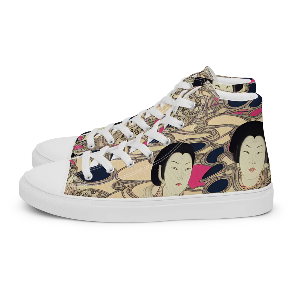 Timeless Reverie on Men's High Top Canvas Shoes — Left