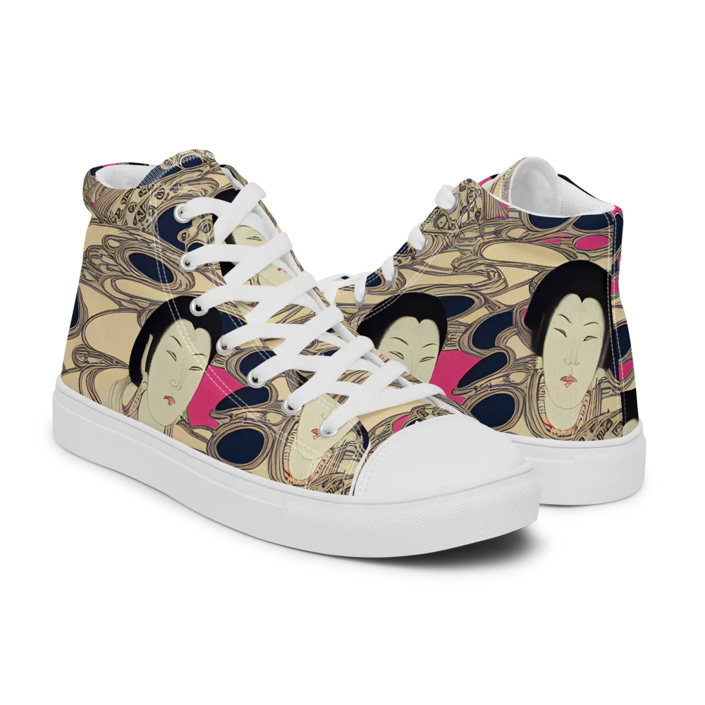 Timeless Reverie on Men's High Top Canvas Shoes — Right