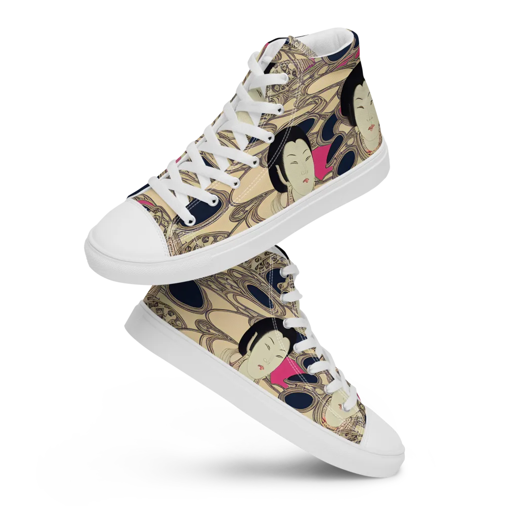 Timeless Reverie on Men's High Top Canvas Shoes — Front