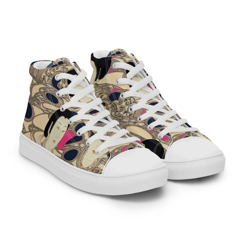Timeless Reverie on Women's High Top Canvas Shoes — Right Front