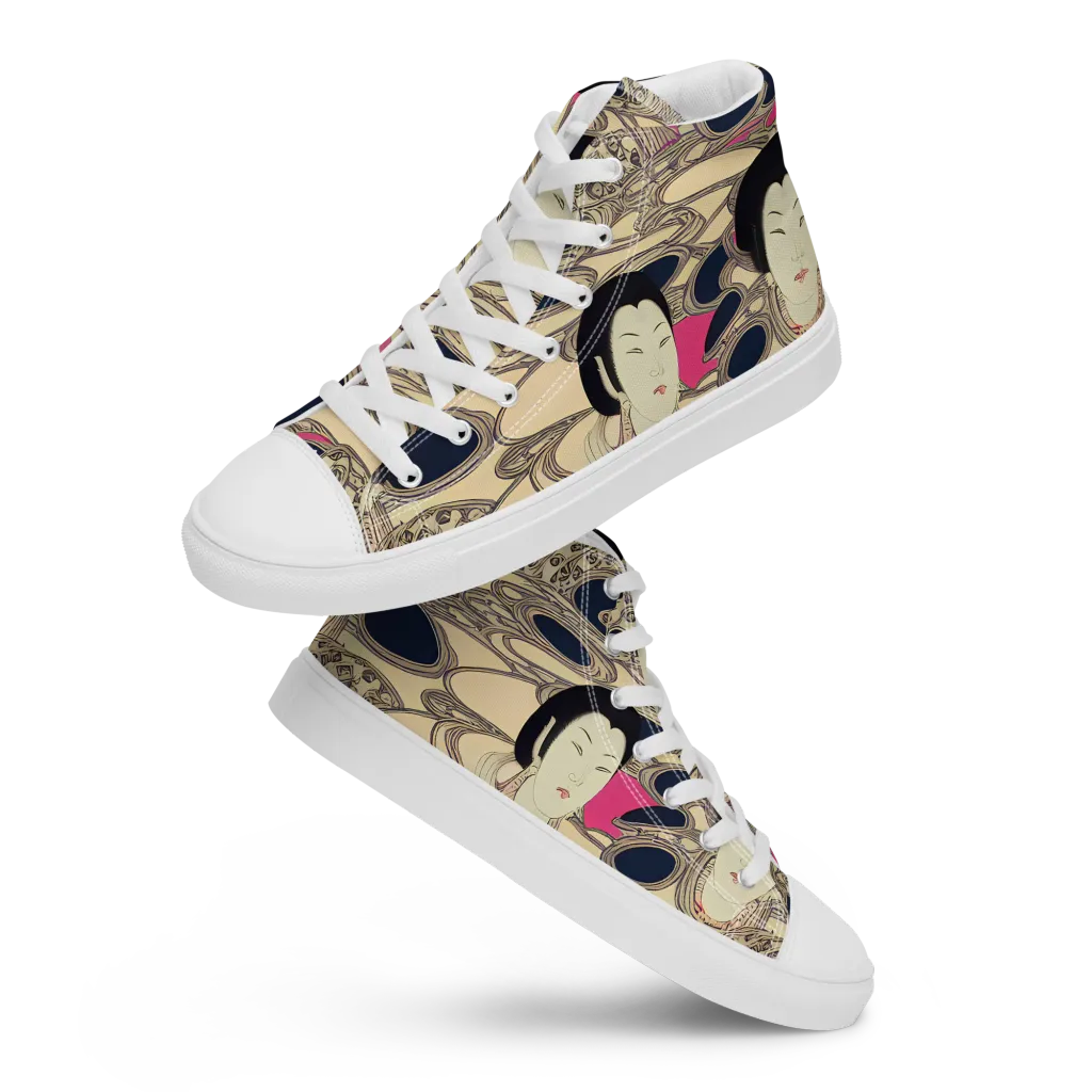 Timeless Reverie on Women's High Top Canvas Shoes — Front