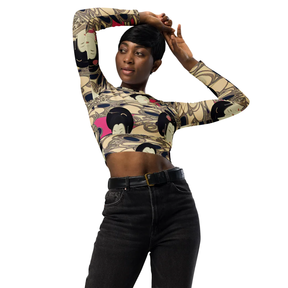 Timeless Reverie on Long Sleeve Crop Top — Front